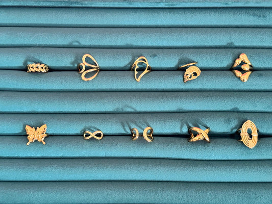 Adjustable gold anti tarnish rings