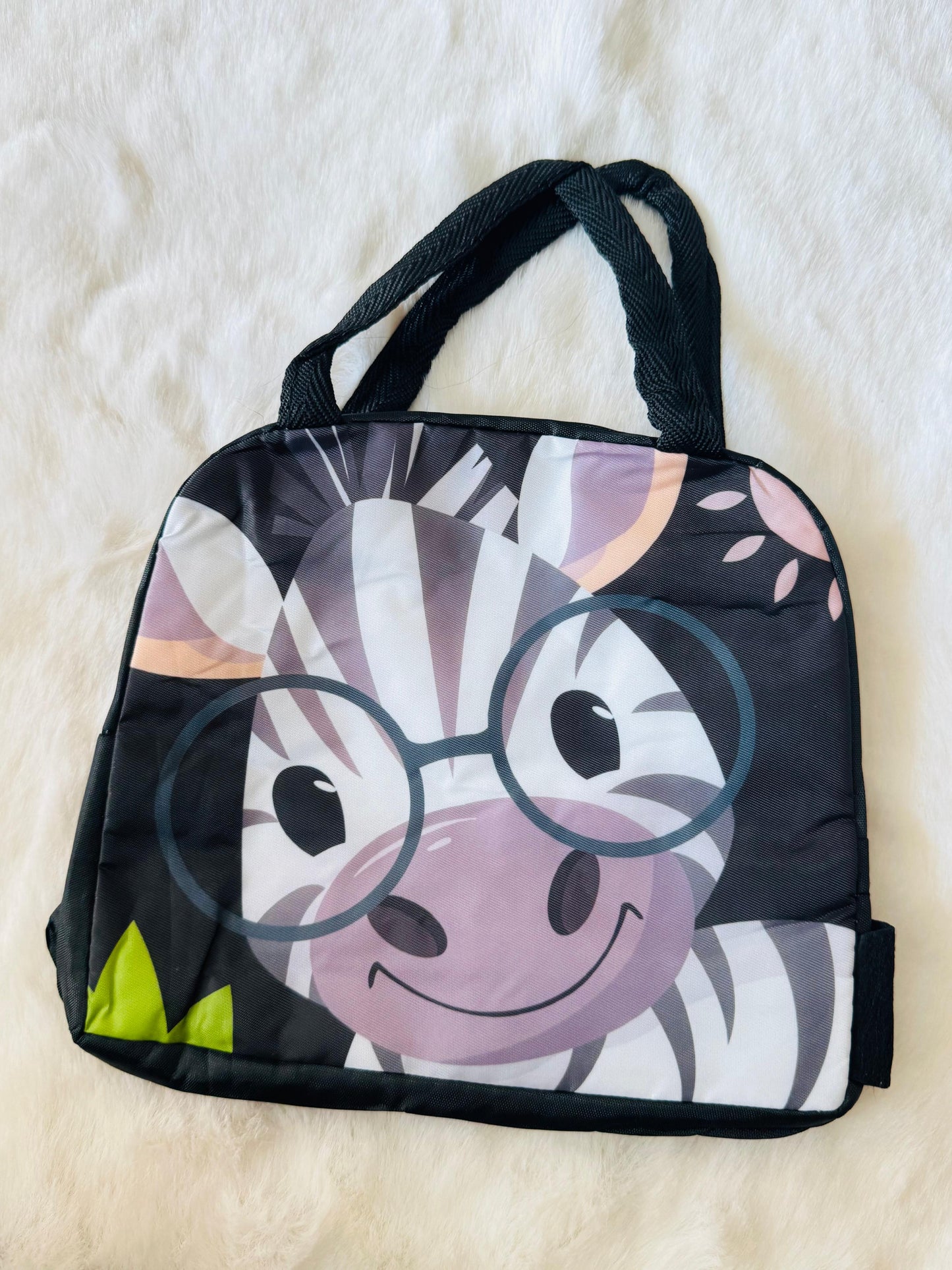 3d zebra lunch bag