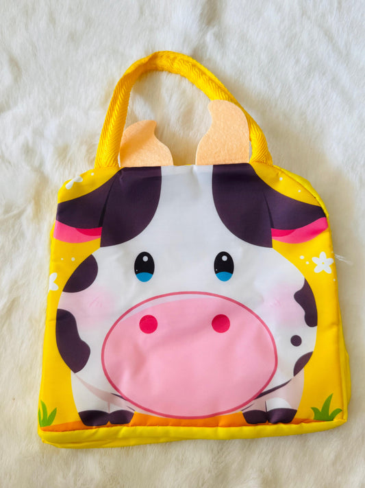 2d cow yellow lunch bag