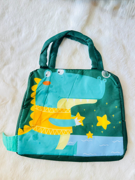 3d crocodile green lunch bag