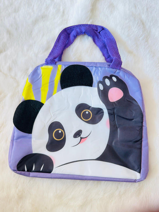 3d purple panda lunchbag