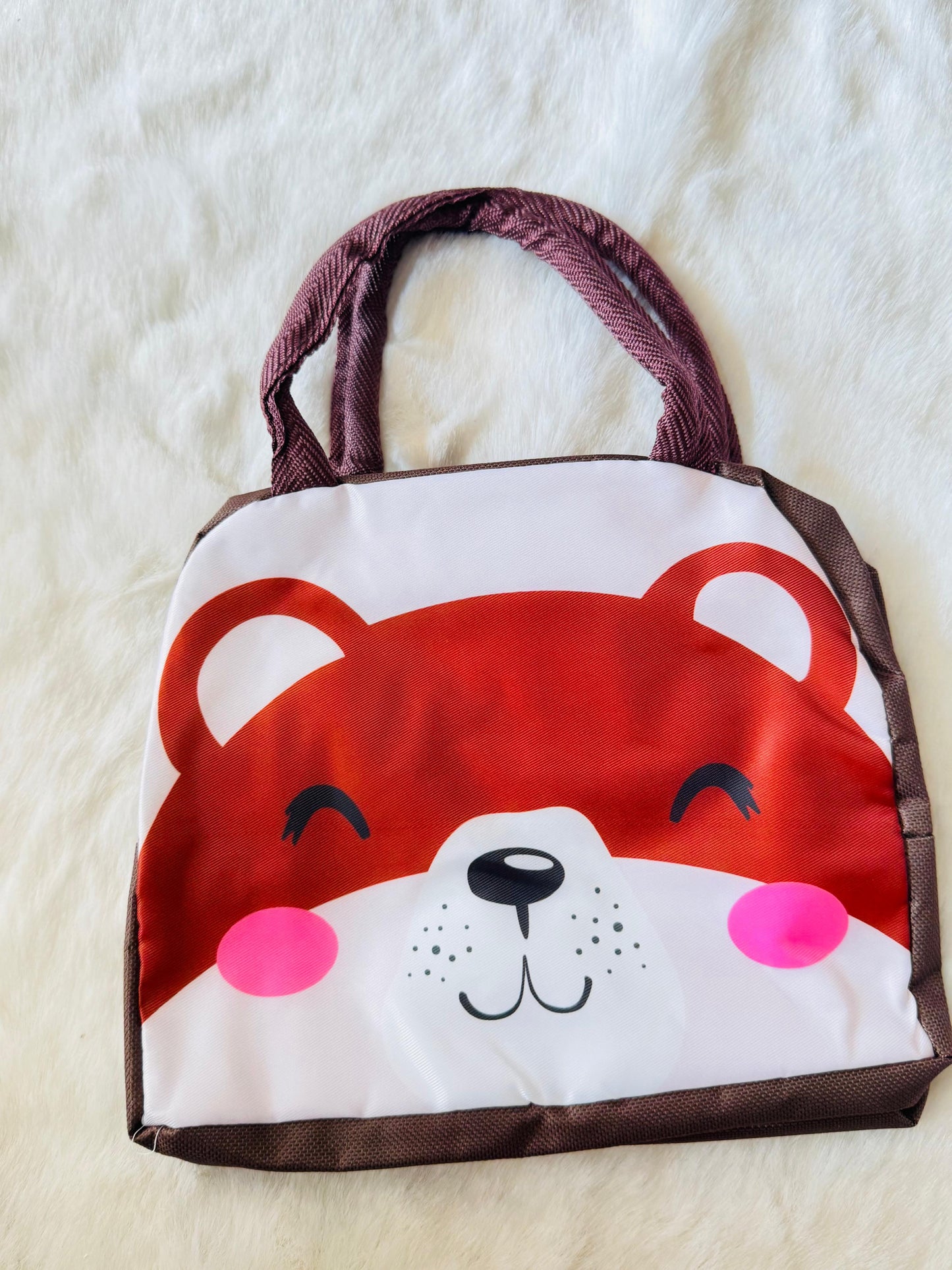 2d red bear lunch bag