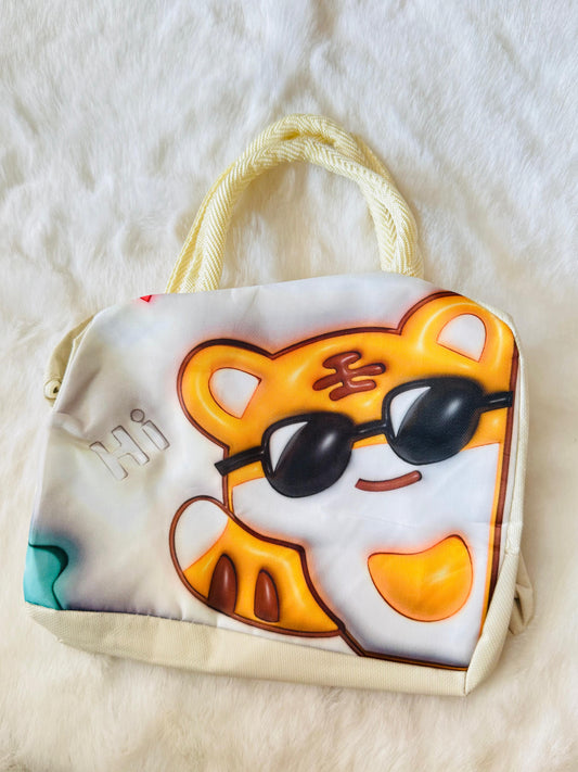 3d tiger cream lunchbag