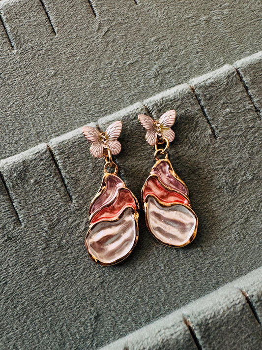 Butterfly enamel earrings