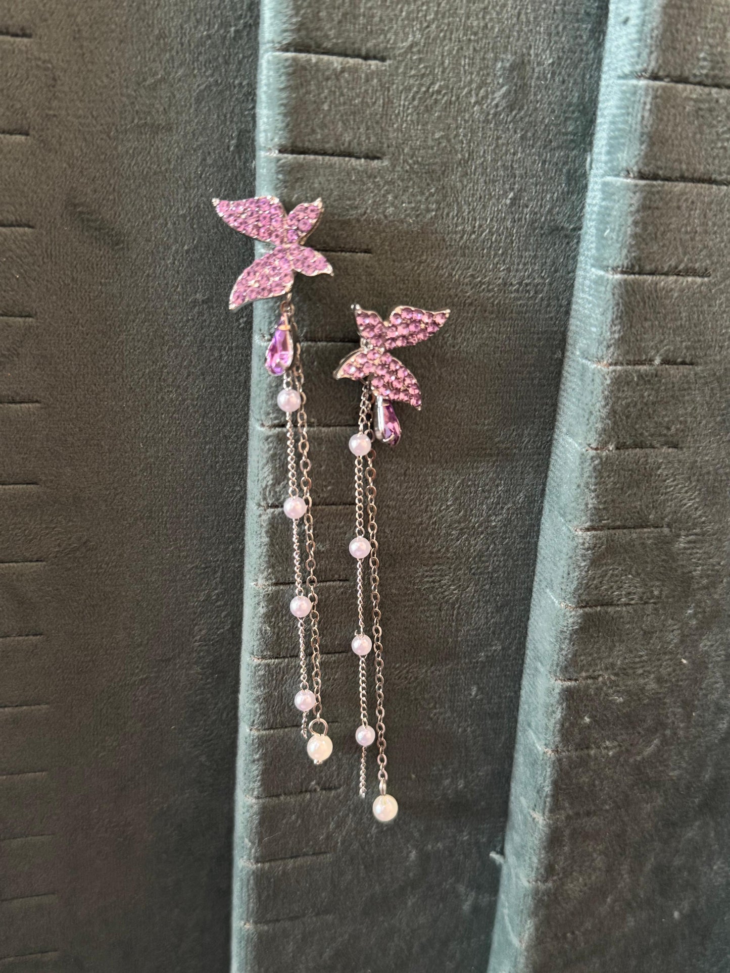 Butterfly chain earrings