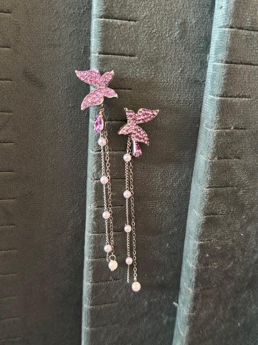 Butterfly chain earrings