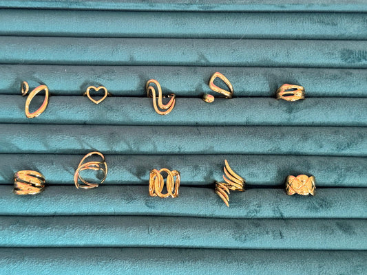 Adjustable gold anti tarnish rings