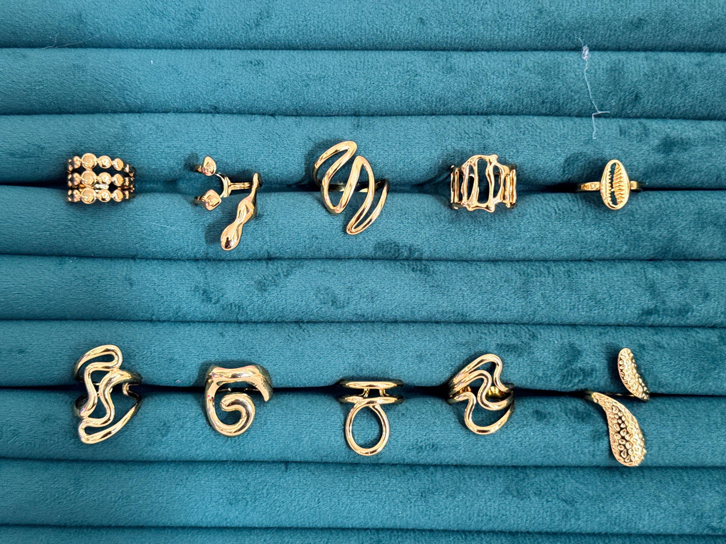 Adjustable gold anti tarnish rings