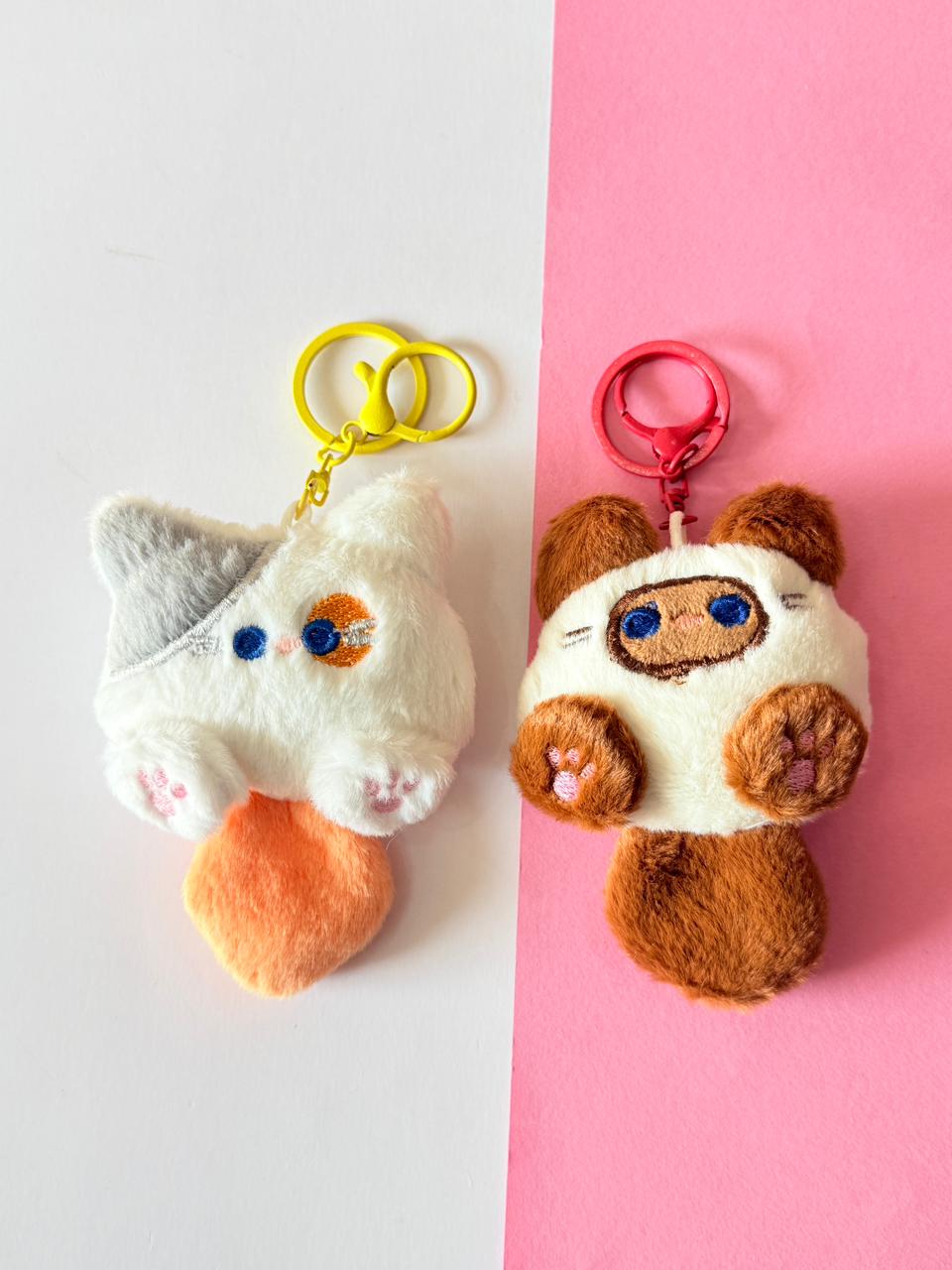 Cat fur keychain