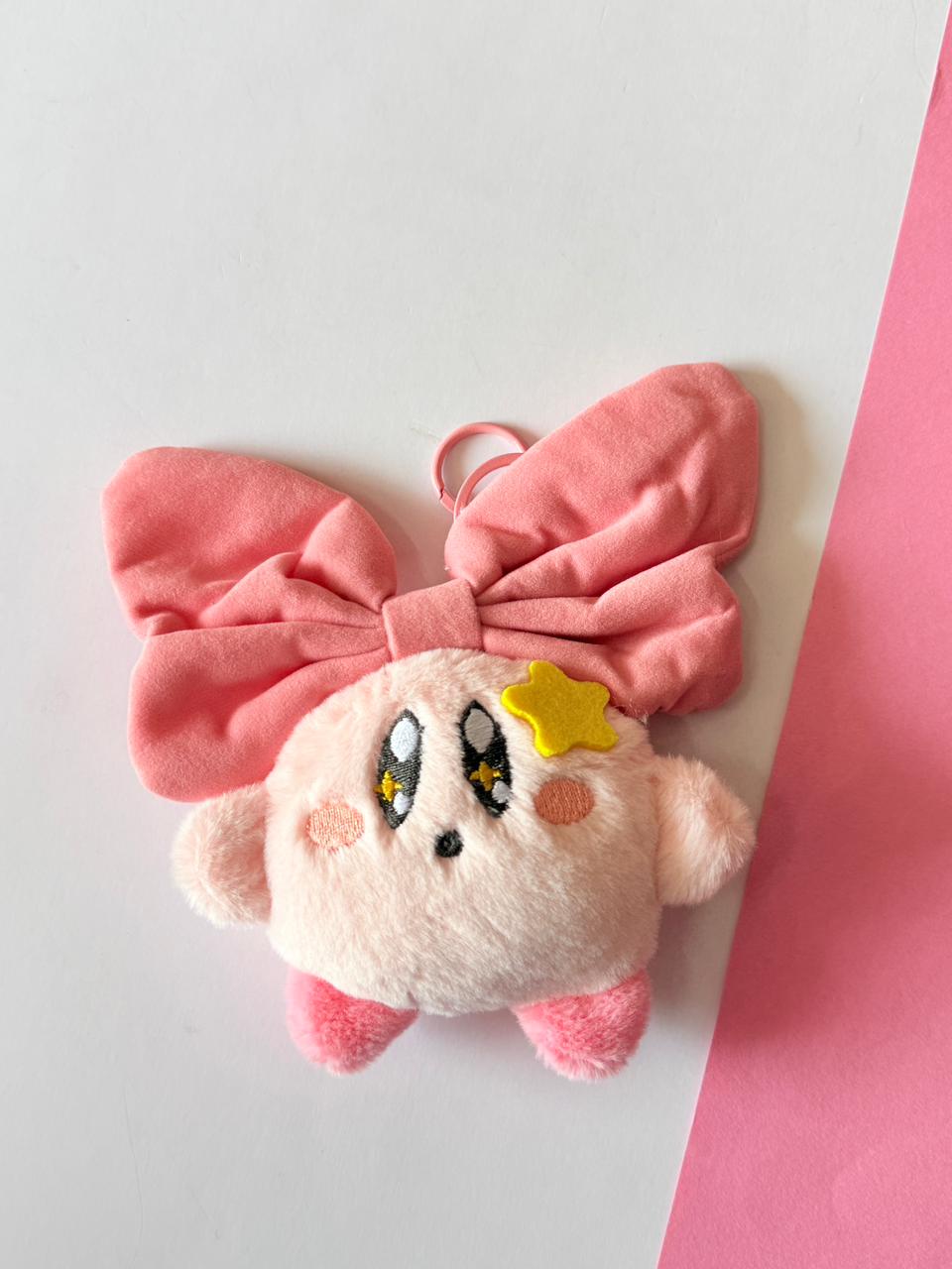 Pink plush keychain