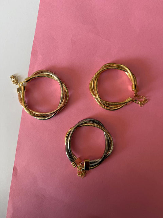 Snake triple layer bracelets
