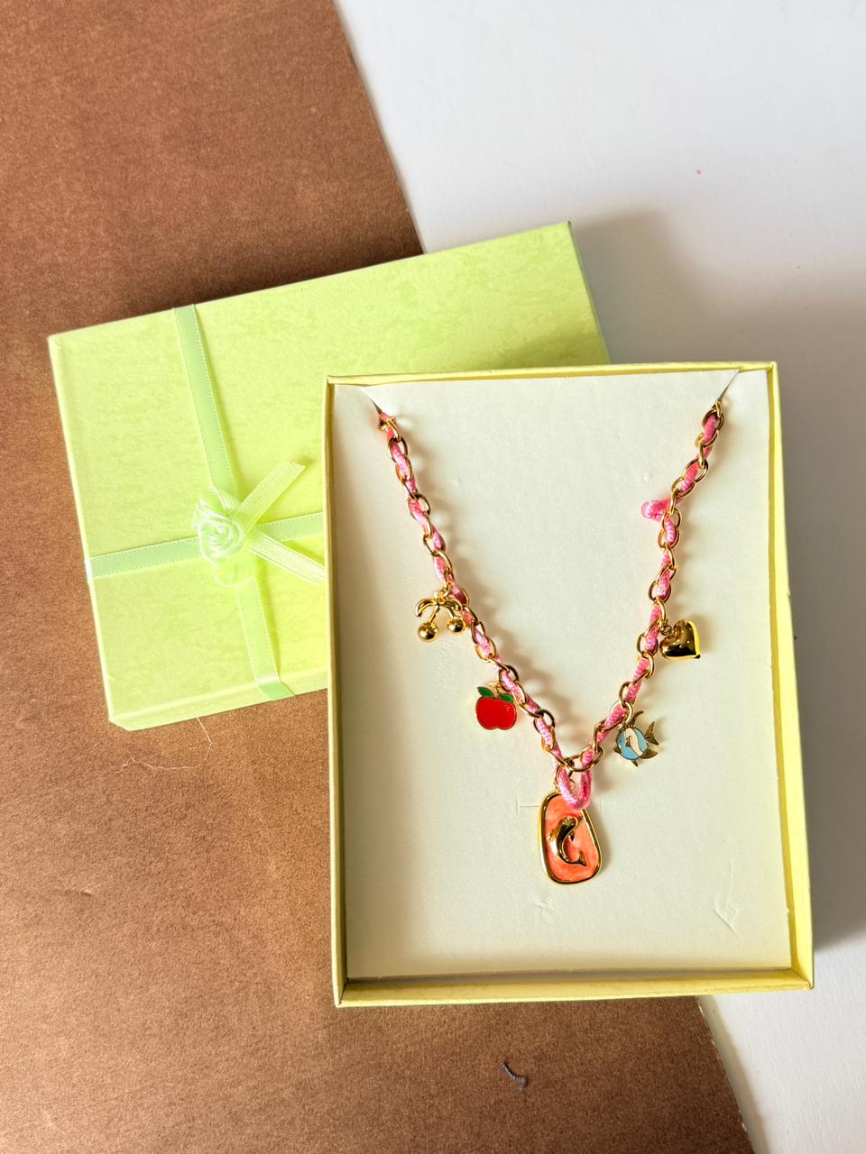 Dolphin charms thread chain