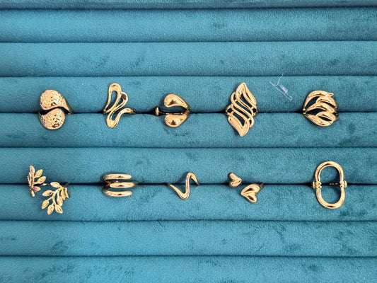 Adjustable gold anti tarnish rings