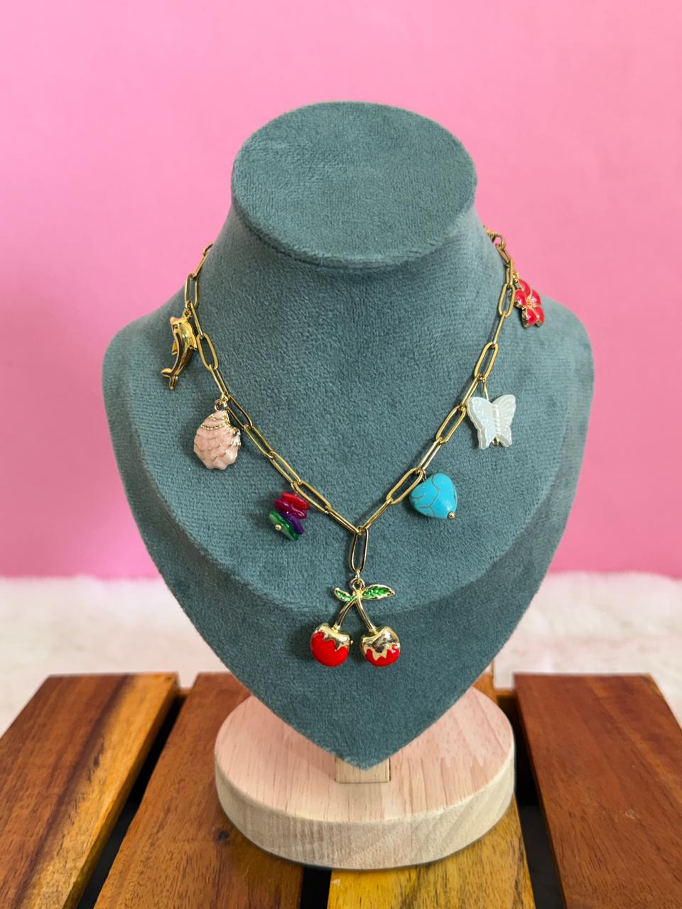 Cherry charms link chain