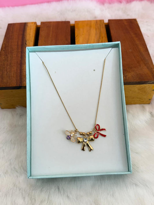 Bow charms chain