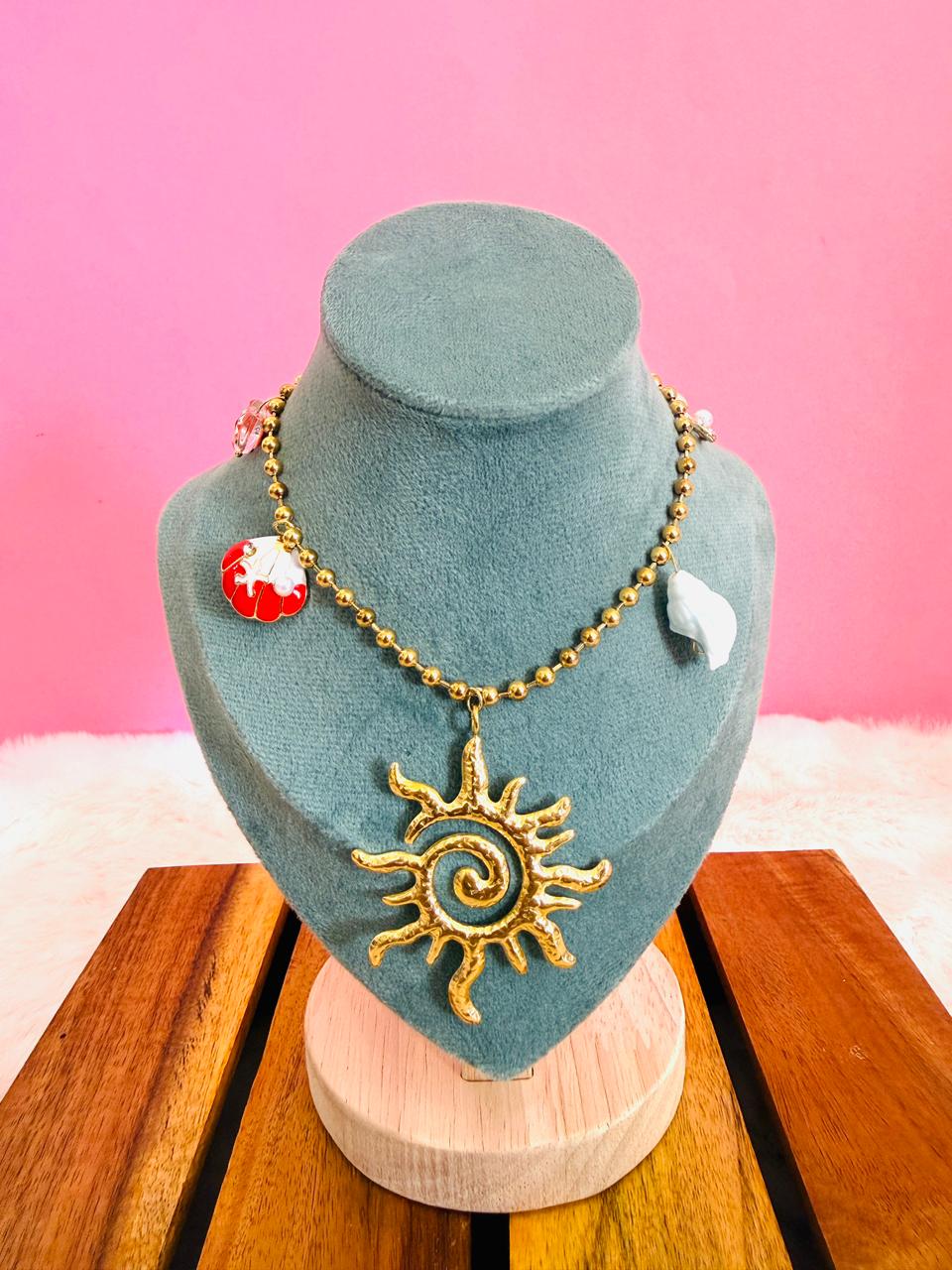 Sun charm beads chain