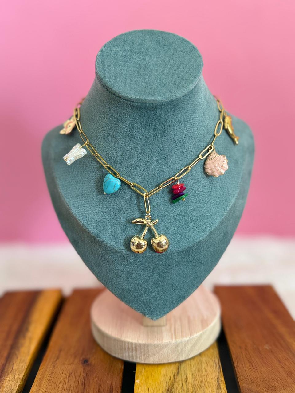 Cherry charms link chain