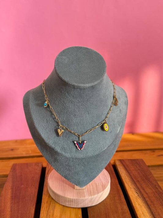 Butterfly charms link chain
