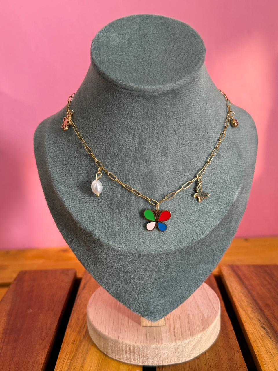 Butterfly charm link chain