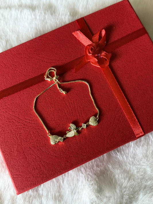 Butterfly heart adjustable bracelet