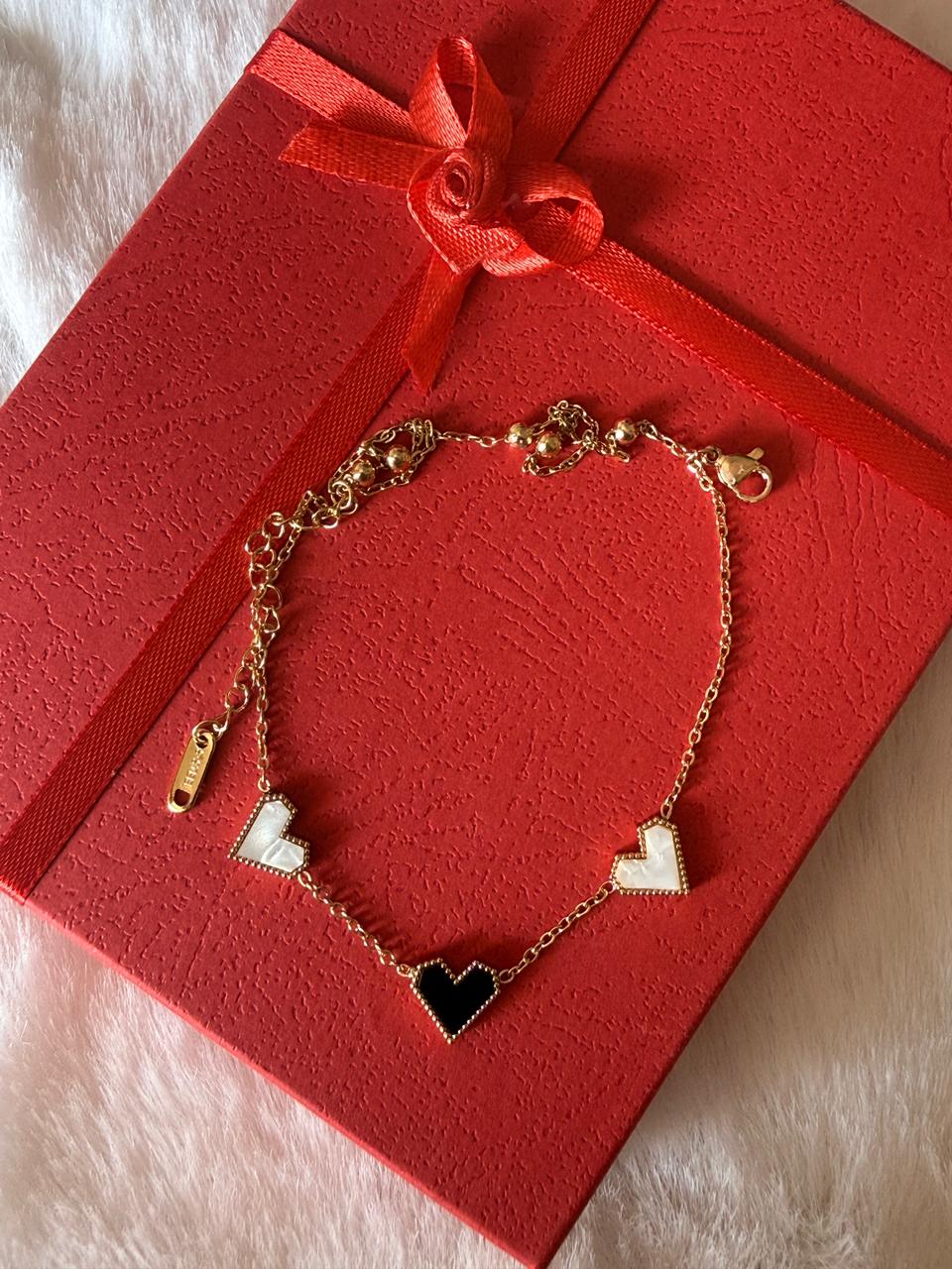 Heart double chain bracelet
