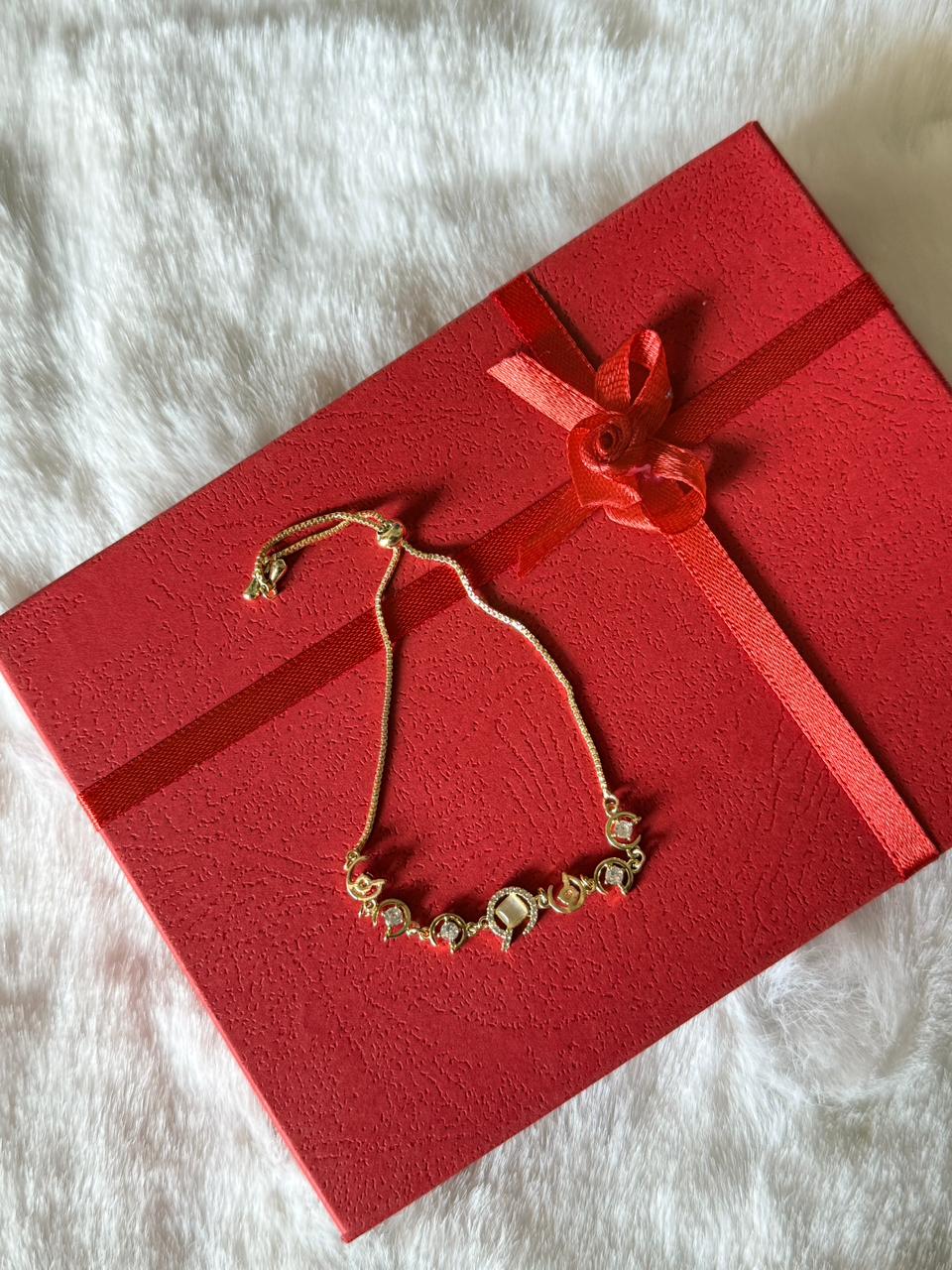 Stone moon adjustable bracelet