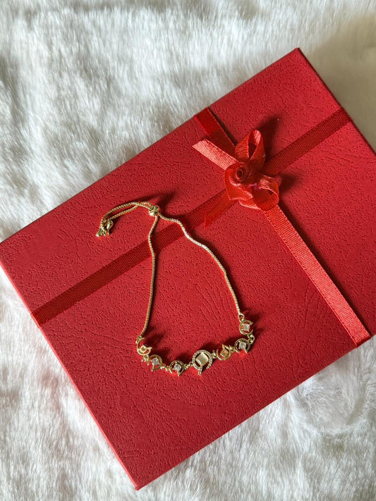 Stone moon adjustable bracelet