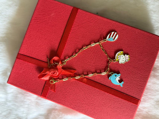 Charms link bracelet