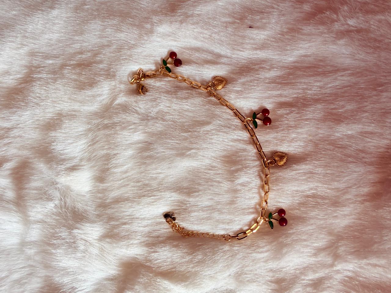 Cherry charm bracelet