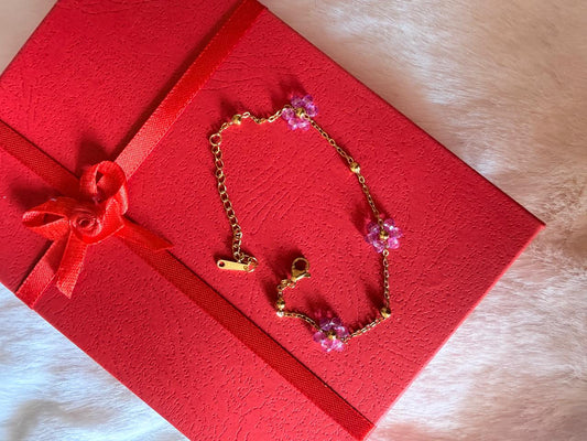 Purple flower bracelet